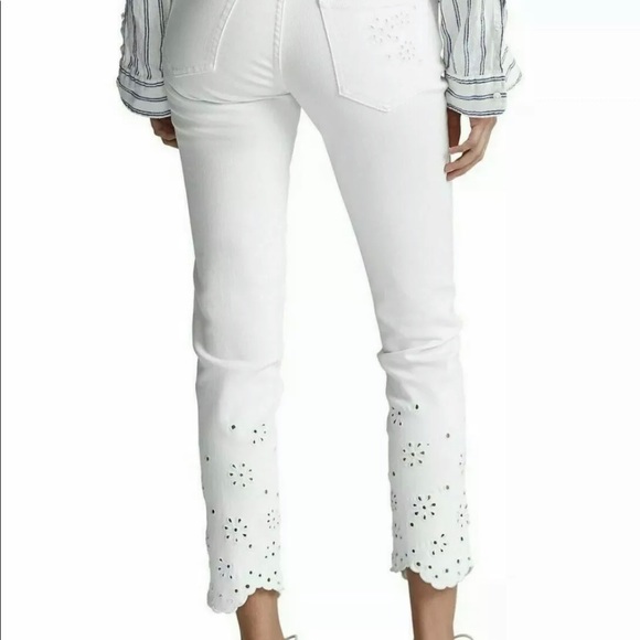 NWT Polo Ralph Lauren Womens The Tompkins Mid Rise Skinny Crop Jeans White Sz 29 - Picture 2 of 16